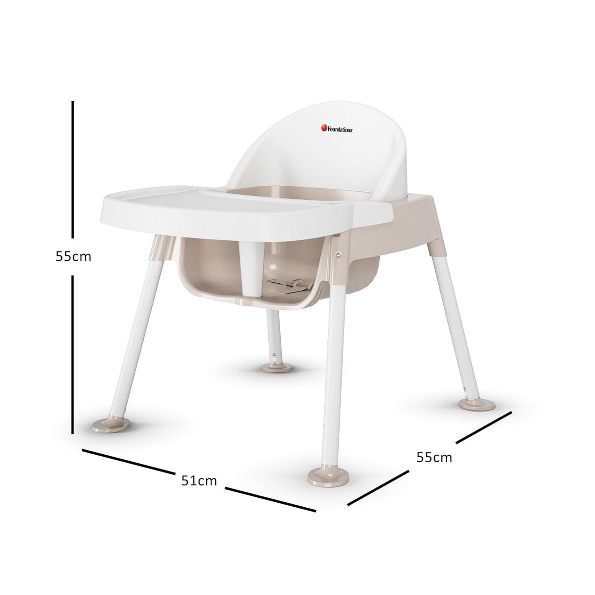 Foundations Secure Sitter Feeding Chairs Multipack, No-Tip Feet, 3-Point Adjustable Harness, Removable Tray, Easy to Clean, Stackable Feeding Chairs, 3 Pack (9 inch)