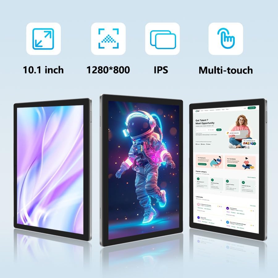 Tablet, Android 14 Tablet with 12GB (4+8) RAM 128GB ROM, Octa-Core Processor Tablets with Keyboard, Mouse, 10.1 Inch 1280 * 800 IPS Touch Screen, Dual Camera, WiFi 6, BT 5.4, 6000mAh Battery