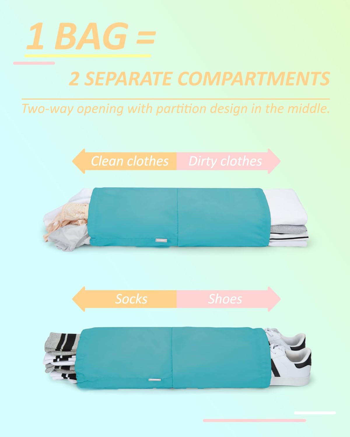 BAGSMART 6 Set Compression Packing Cubes - Lightweight Travel Essentials, Durable Luggage Organizer
