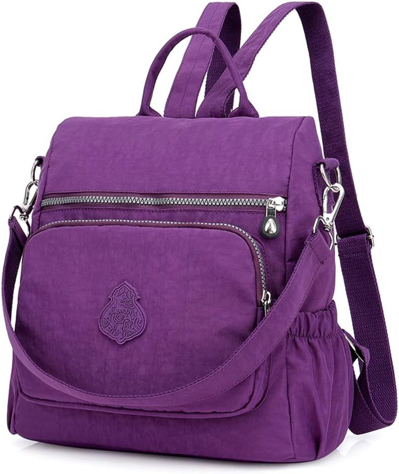 MINTEGRA Women Shoulder Backpack Multi-Pocket Nylon Purse Large Capacity Waterproof Casual Daypack