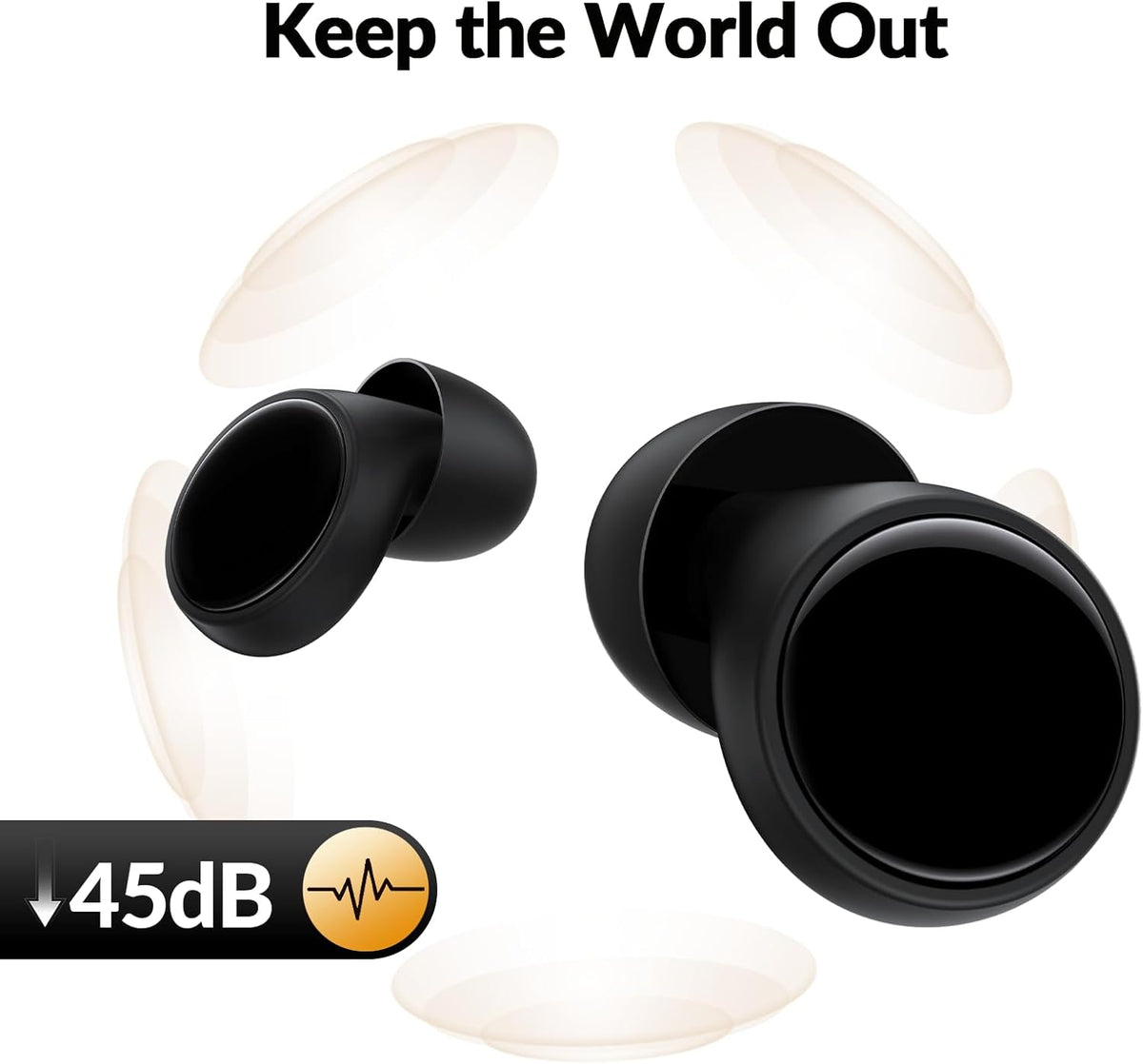 Ear Plugs for Sleeping 45dB Noise Cancelling Ear Plugs for Concerts, Focus, Travel, Work Silicone Hearing Protection Earplugs with 8 Ear Tips Reusable Noise Reduction Ear Plug with Storage Case Black