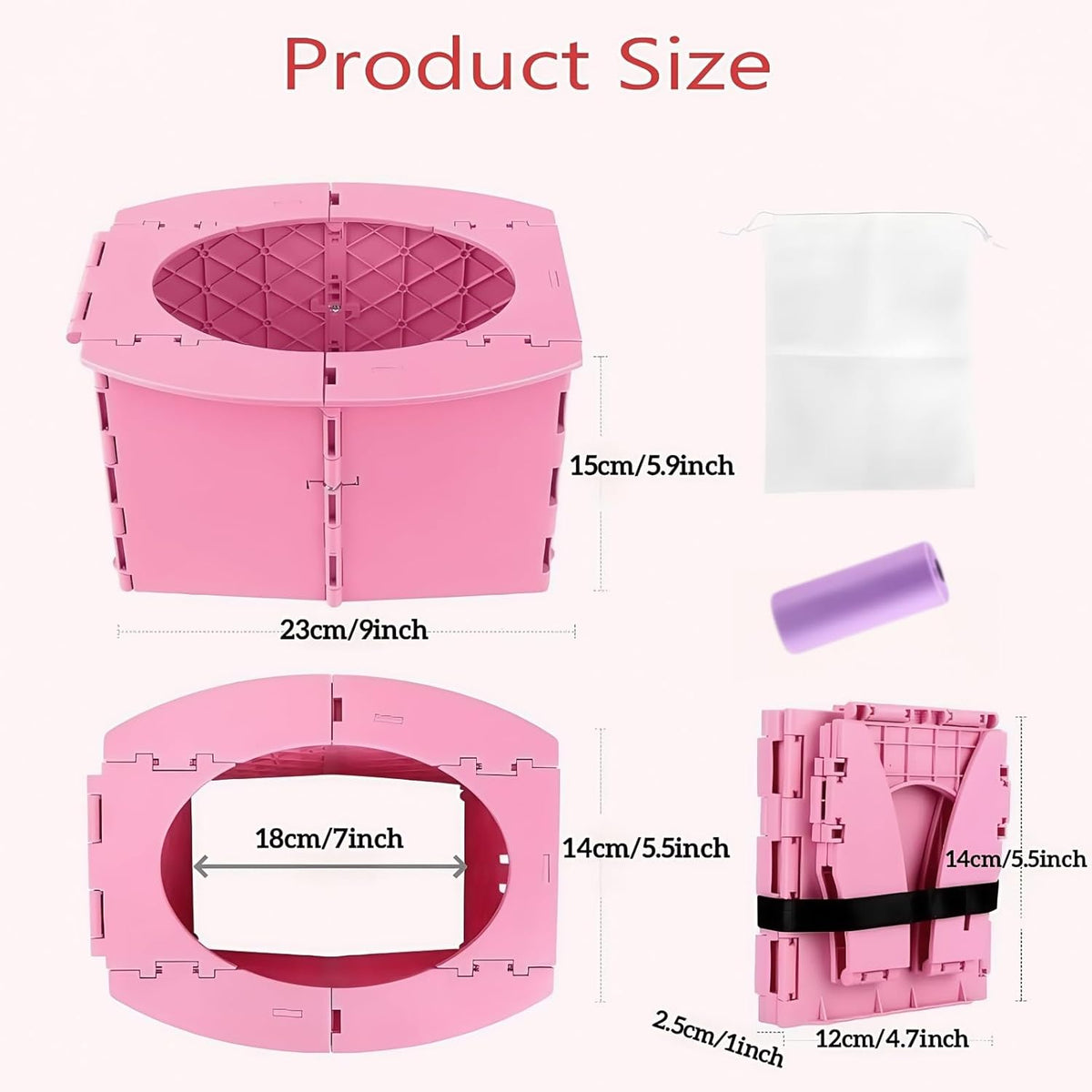 Travel Potty,Portable Potty Seat Foldable Travel Training Toilet Seat,Foldable Toilet for Outdoor Camping (Green)