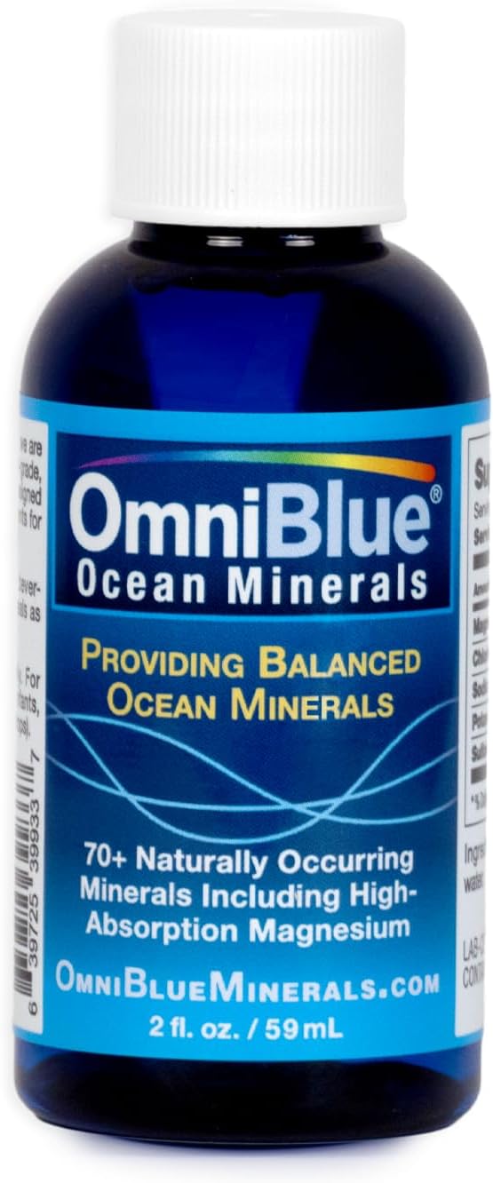 Ocean Minerals - 70+ Trace Minerals & Liquid Magnesium - Potassium, Chloride- Low Sodium - Natural Support for Sleep, Digestion, Regularity, Hydration & Electrolyte Balance (2 oz)