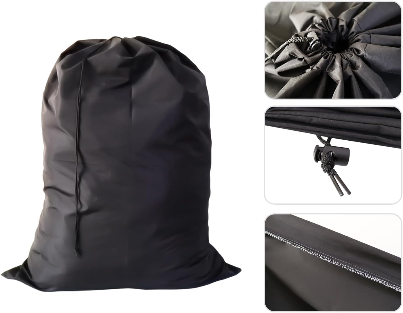 Extra Large Laundry Bag 12 Pack, Travel Laundry Bags with Drawstring Closure, 30"x40", for college, dorm and apartment dwellers (12PCS Black)