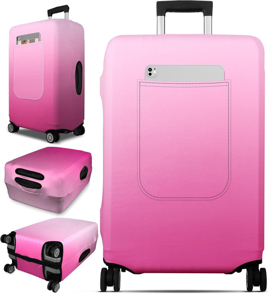 Slohif Luggage Cover for Suitcase Tsa Approved Protector - Luggage Sleeve Large Suit Case Cover Travel Stretch Baggage Case Protective Washable Fit 24-27 Inch Rose Gradient M