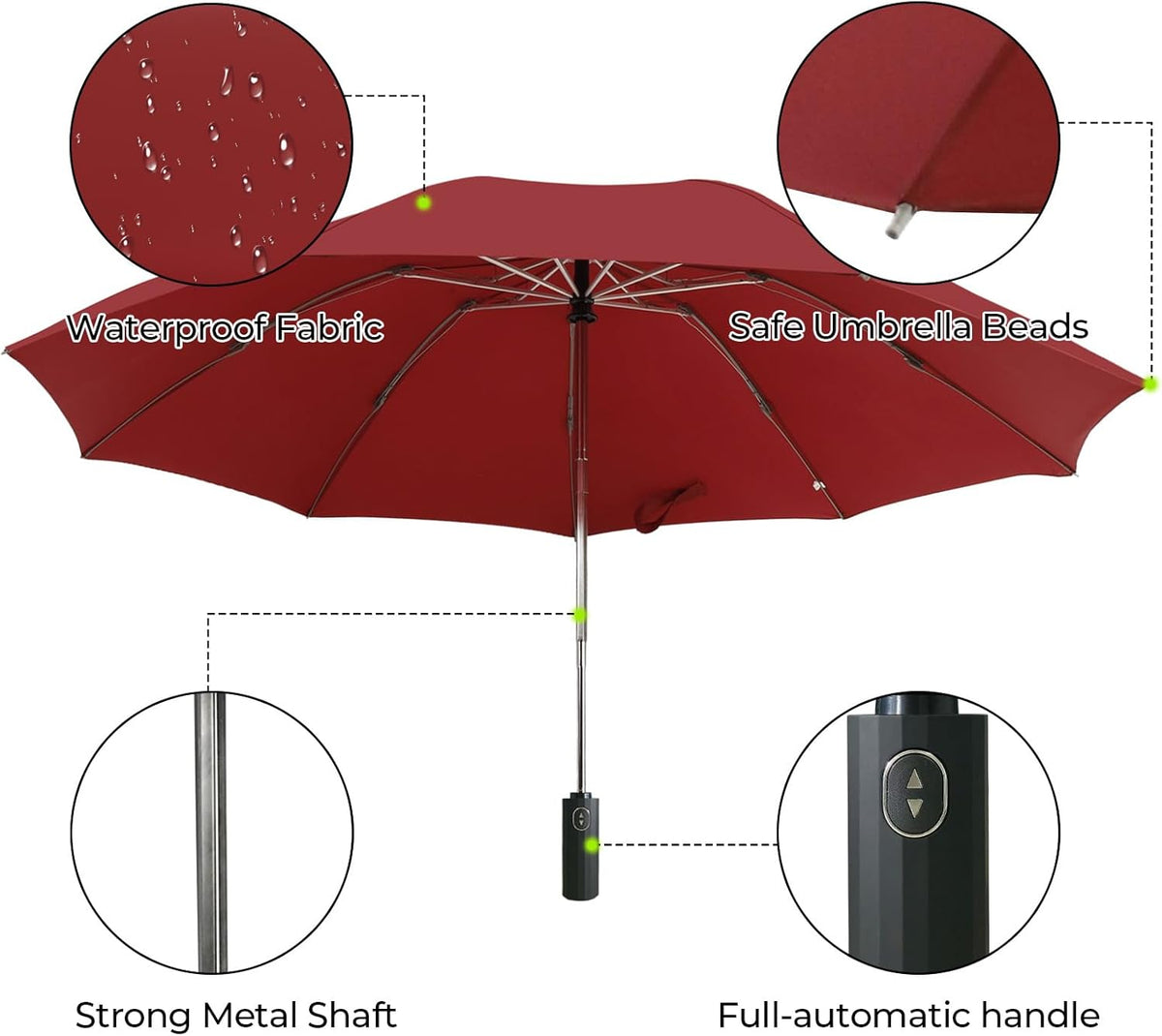 LLanxiry Compact Travel Umbrella, Mini Windproof Umbrellas for Rain & Sun, Small Lightweight Outdoor UV Umbrella, Portable Folding Umbrellas for Travel