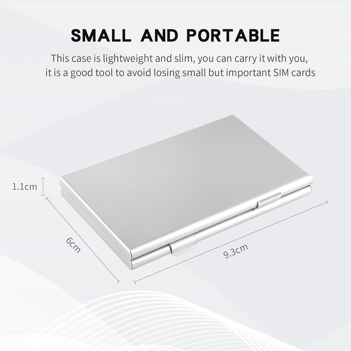 Aluminum SIM Card Case, 24Slots Ultrathin SIM Card Holder, Fit for 24 Micro sim Card, Silver