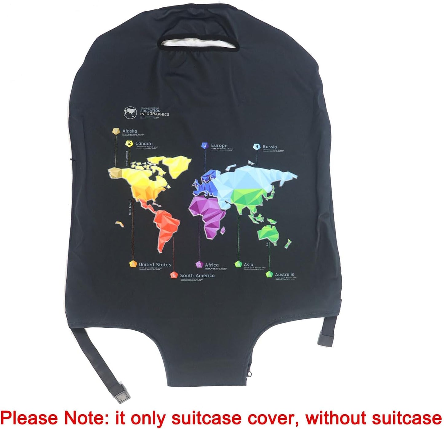 MosaiRudo Thicker Luggage Cover Elastic Suitcase Cover Protector Fits 18-32 Inch Suitcase Travel Accessories (Abstract Map, S)