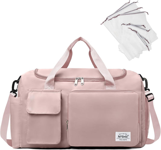 NPBAG Women Travel Duffel, Multi Functional Large Expandable Weekender Carry-on Tote, Gym Workout Overnight Bag, Mommy Hospital Bag for Labor and Delivery