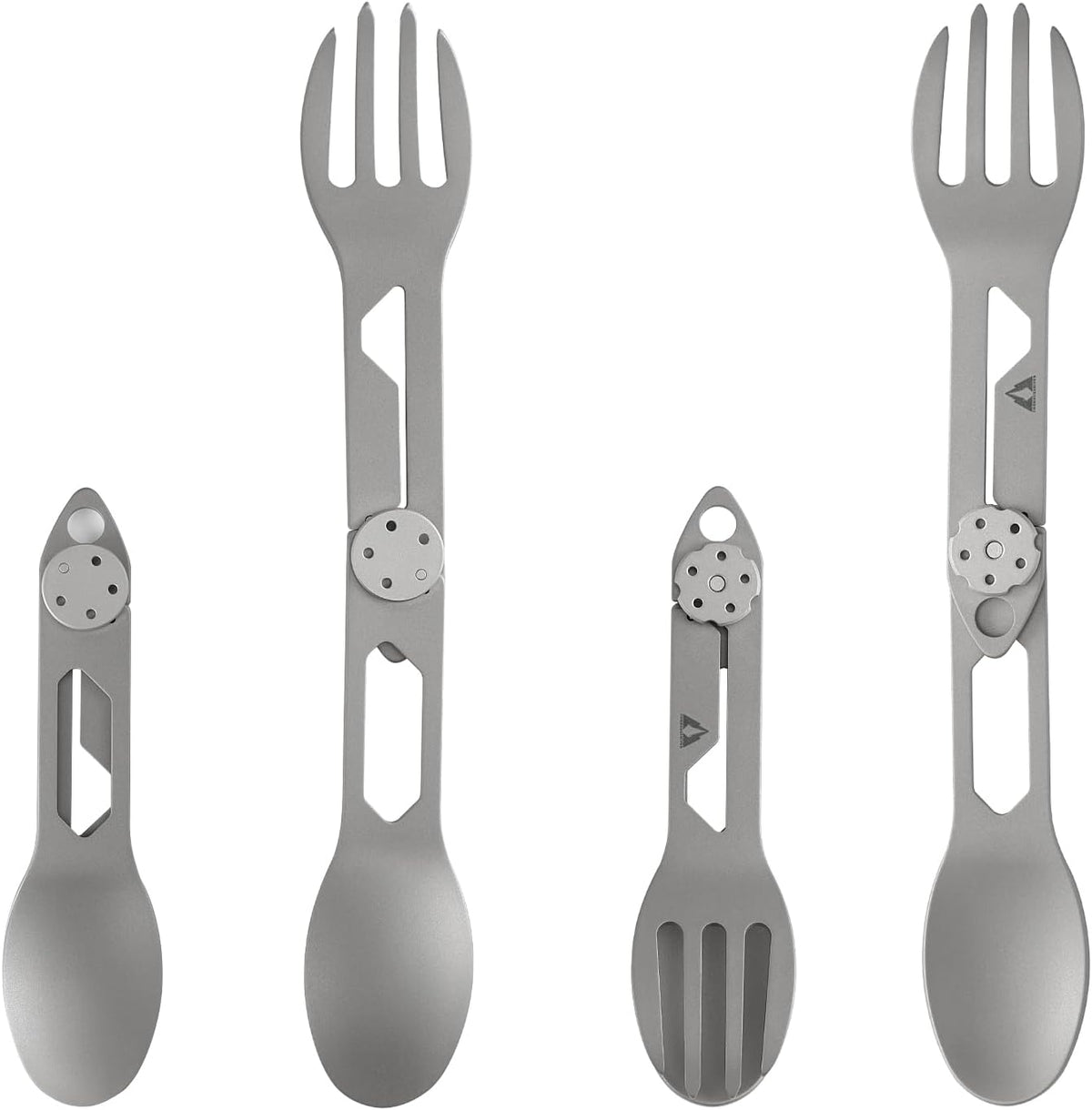 CMB Made Knives Titanium 2 in 1 Folding Fork and Spoon Combo Lightweight Camping Utensil, Spork for Backpacking, Hiking, Outdoor Survival Cutlery EDC Tool CMB-E01