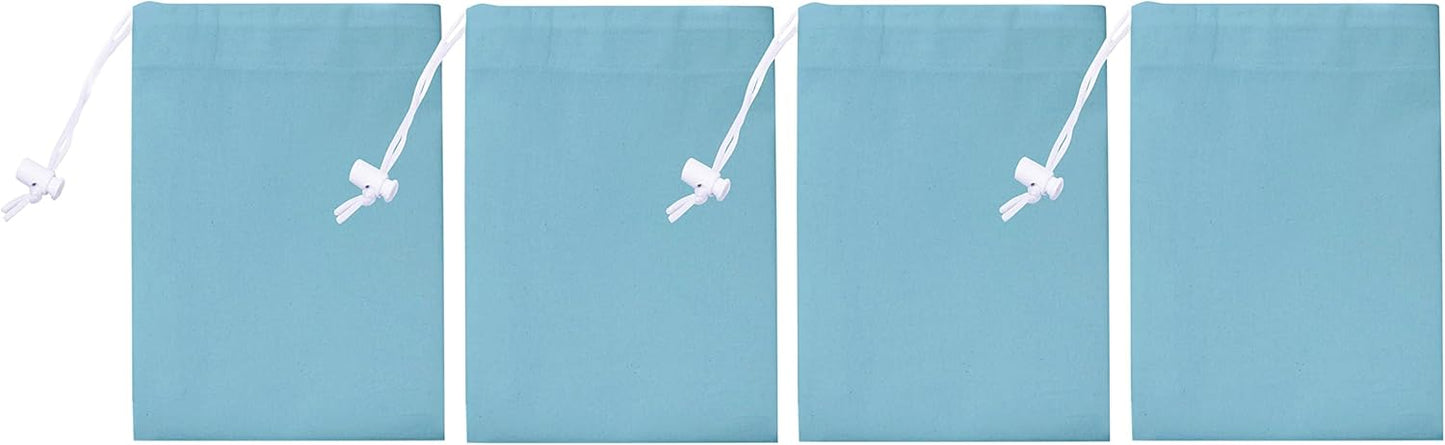 Urban Villa Laundry Bag Canvas|Dirty Clothes Travel Laundry Bag|Machine Washable|Reusable College Hostel Hamper Liner Bag for Garments Delicates Drawstring Closure 4 Pack Aqua Color|Size 28X36 Inches