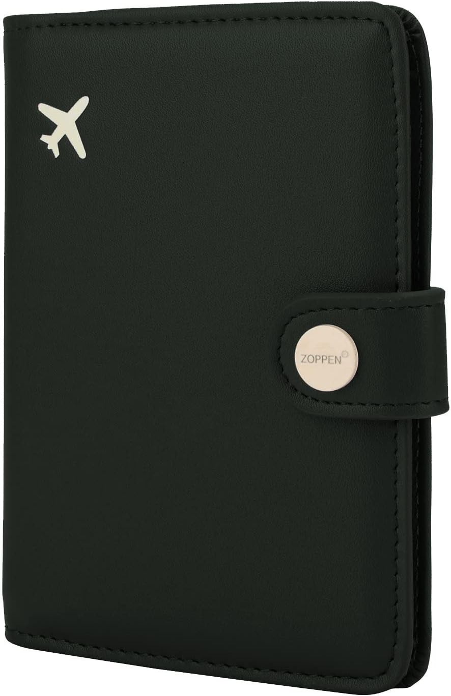 ZOPPEN Passport Holder Women, Passport Cover Travel Wallet Rfid Blocking Passport Wallet Cover Case Travel Essentials Document Organizer, Green