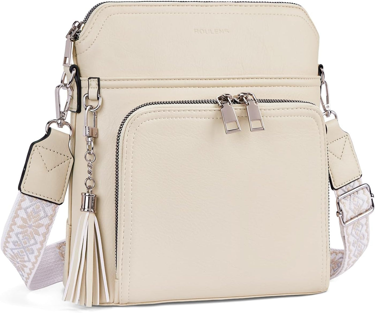 Crossbody Purse for Women,Lightweight Medium Crossbody Bag Soft Leather Women's Shoulder Handbags with Tassel