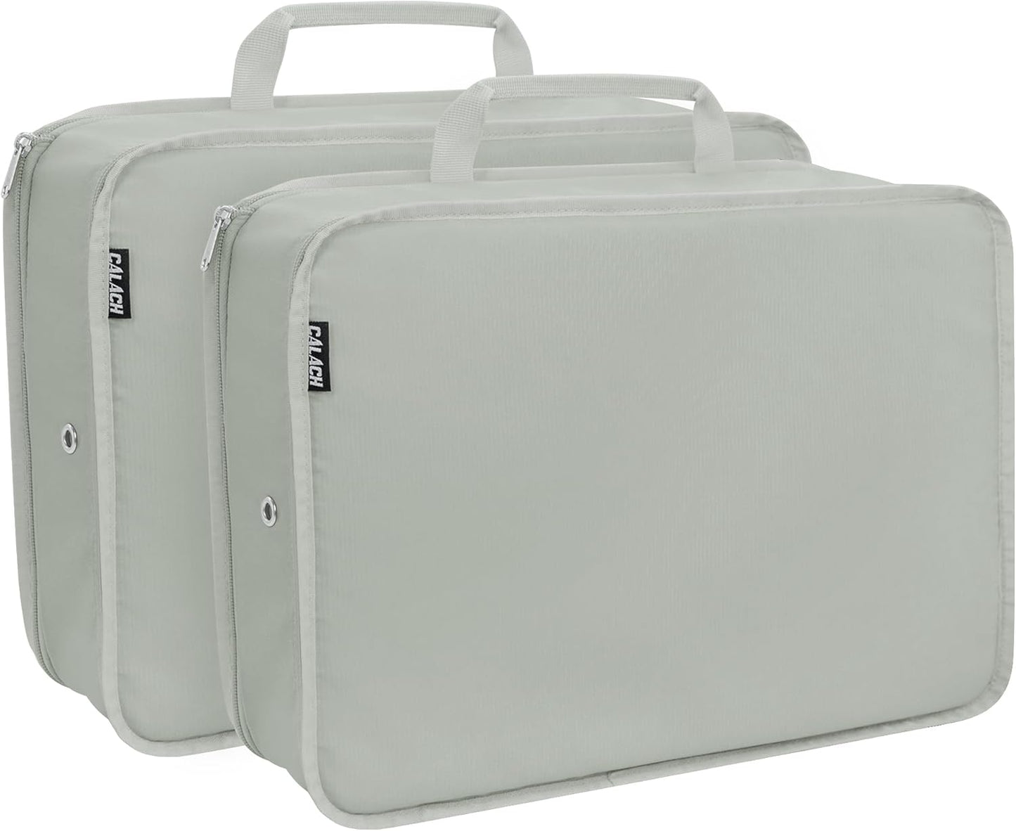 Extra Large Compression Packing Cubes for Travel Essentials, 2 Set Expandable Travel Cubes for Packing Bags Suitcase Organizer, Grey