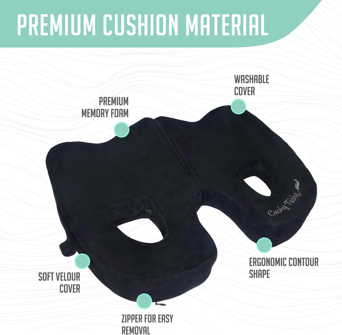 Premium Foldable Piriformis Cushion - Piriformis Pain and Sciatic Pain Relief Cushion - for Home & Office Use, Perfect for Travel or Driving - Piriformis Cushion