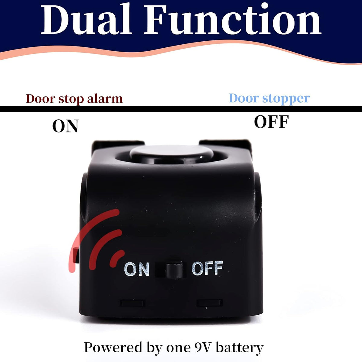 Door Stop Alarm, Door Stopper with 120DB Security Alarm, Floor Wedge Doorstop for Travel Apartment Home House (Pack of 1)