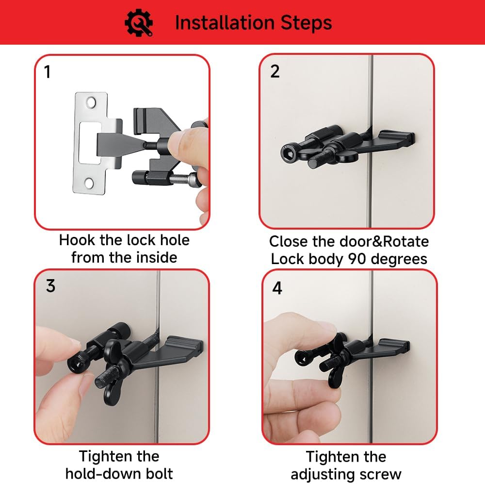 Portable Alarm Door Stopper for Additional Safety in Hotel,Apartment and Bedroom,Removable Bottom Door Jammer Device,Anti Theft Extra Security Lock Kit for Travel. (Normal Stopper&Lock)