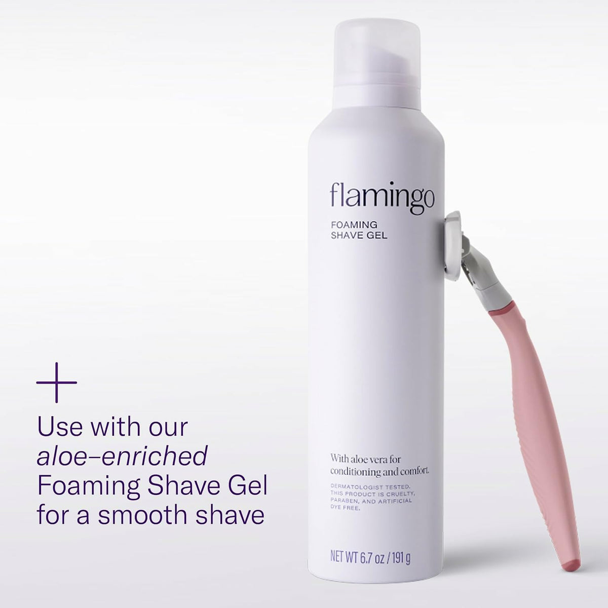 Flamingo Shaving Razor Set for Women - Original Razor Handle, 4 Blade Refills, and Shower Holder - Rose