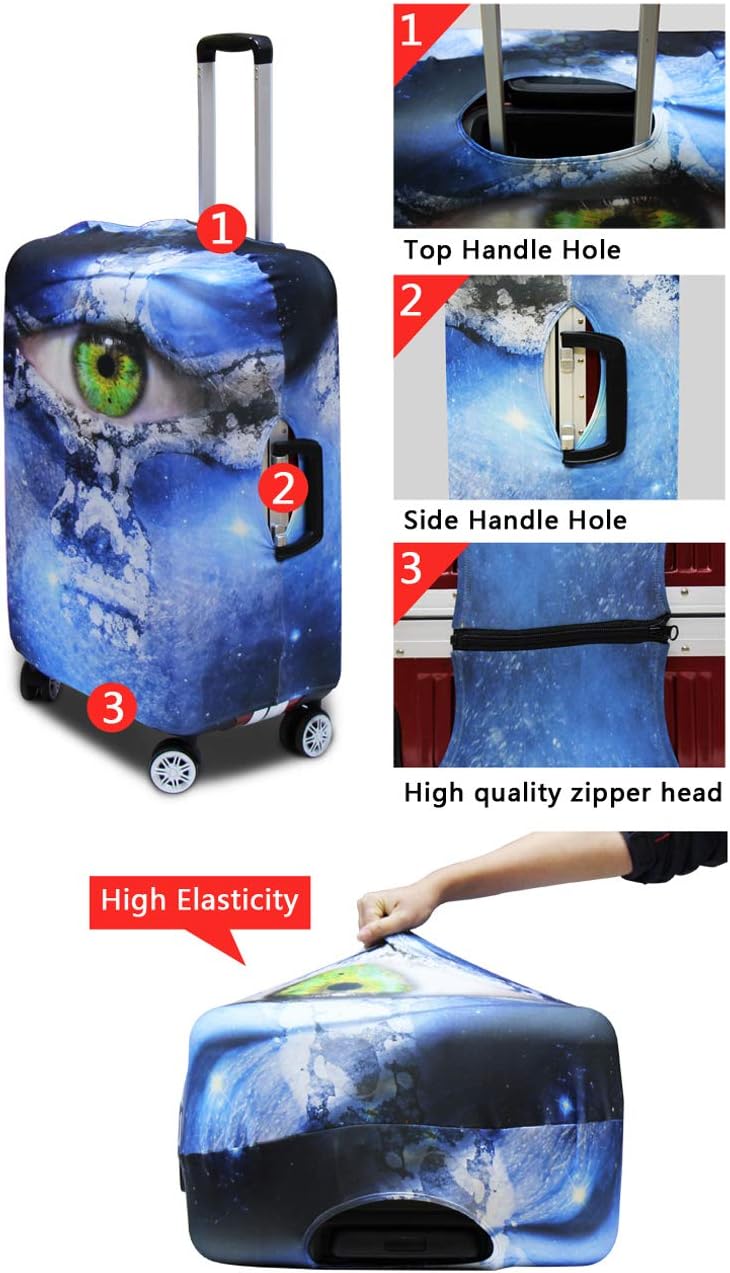 Cool Laopard Luggage Cover Universal Fit 26-29 Inch Luggage with Zipper Anti-Slip Elastic Spandex Luggage Covers Protector Scratch Resistant Travel Suitcase Cover Washable Baggage Cover