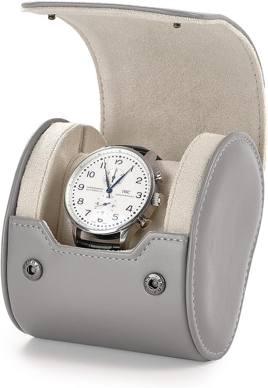 Oirlv Luxury Leather Watch Storage Case Watch Box for Mens Jewelry Organizer Case Jewelry Gift Box for Birthday Fathers Day Anniversary(1 slot, Grey)