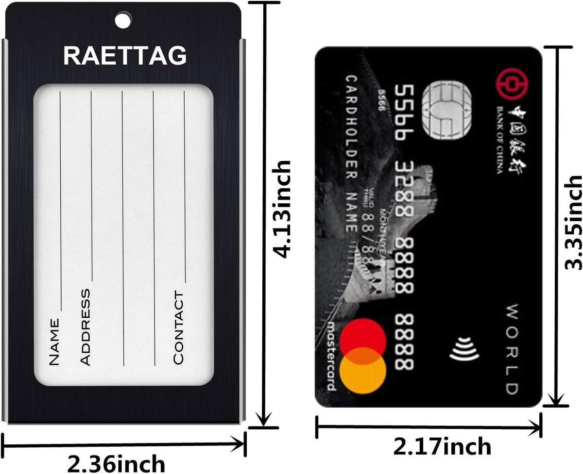 Luggage Tags Metal Suitcase Tags Travel Bag ID Identifier Luggage Tag (Black 4Pack)