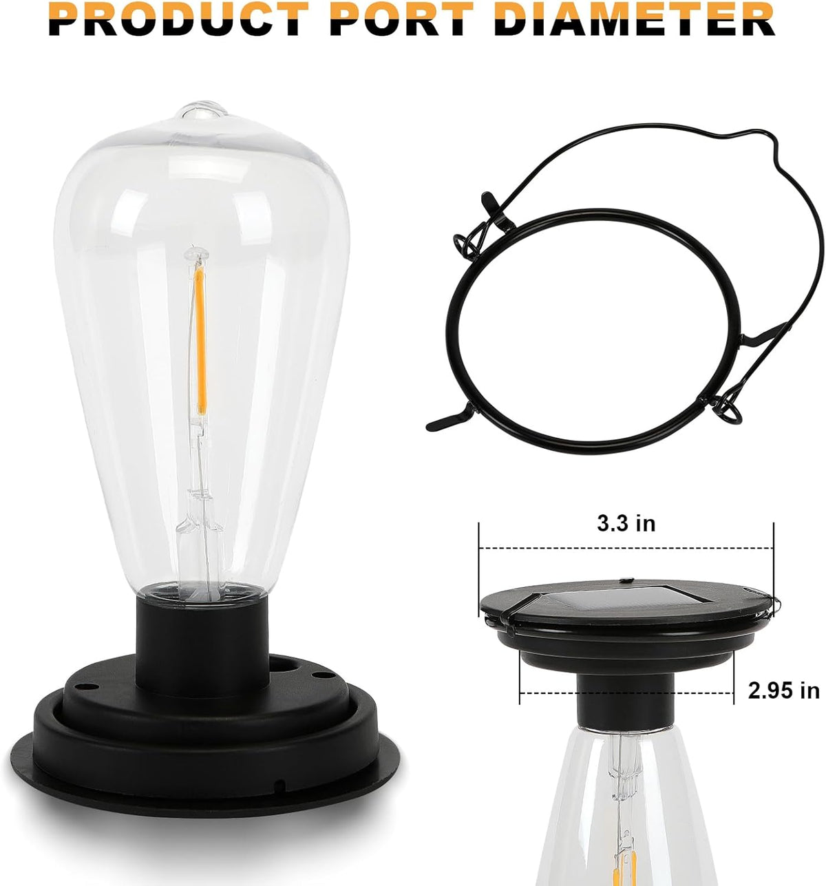 Replacement Solar Light Tops-Solar Light Bulbs for Outside-Outdoor Waterproof 1 Pack,One Thing, Three Uses, Multifunctional Size Conversion Or Personalized Hanging