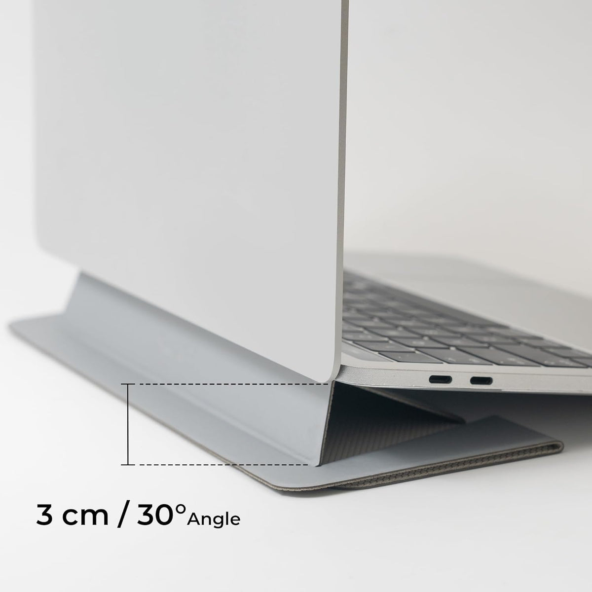 SenseAGE Laptop Stand for Desk, Office, Ergonomic Notebook Stand, Foldable & Portable Travel FlatStand, Lightweight, Anti-Slip, Compatible with MacBook Air, Pro, and Up to 15.4" Laptops (Charcoal)