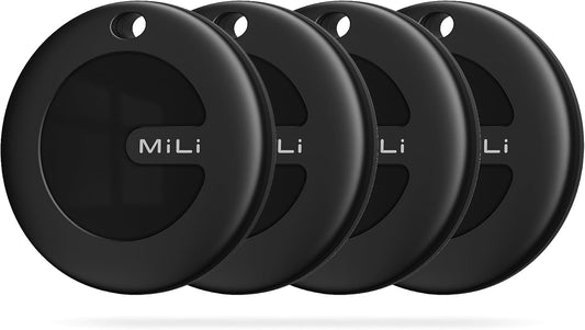 MiTag Duo - Bluetooth Tracker for iOS or Android, Smart Tracking Tag/Key Finder/Luggage Tracker/Item Locator, Compatible with iOS Find My or Google Find Hub App, IP67 Waterproof (4 Packs)