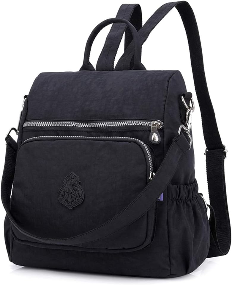 MINTEGRA Women Shoulder Backpack Multi-Pocket Nylon Purse Large Capacity Waterproof Casual Daypack