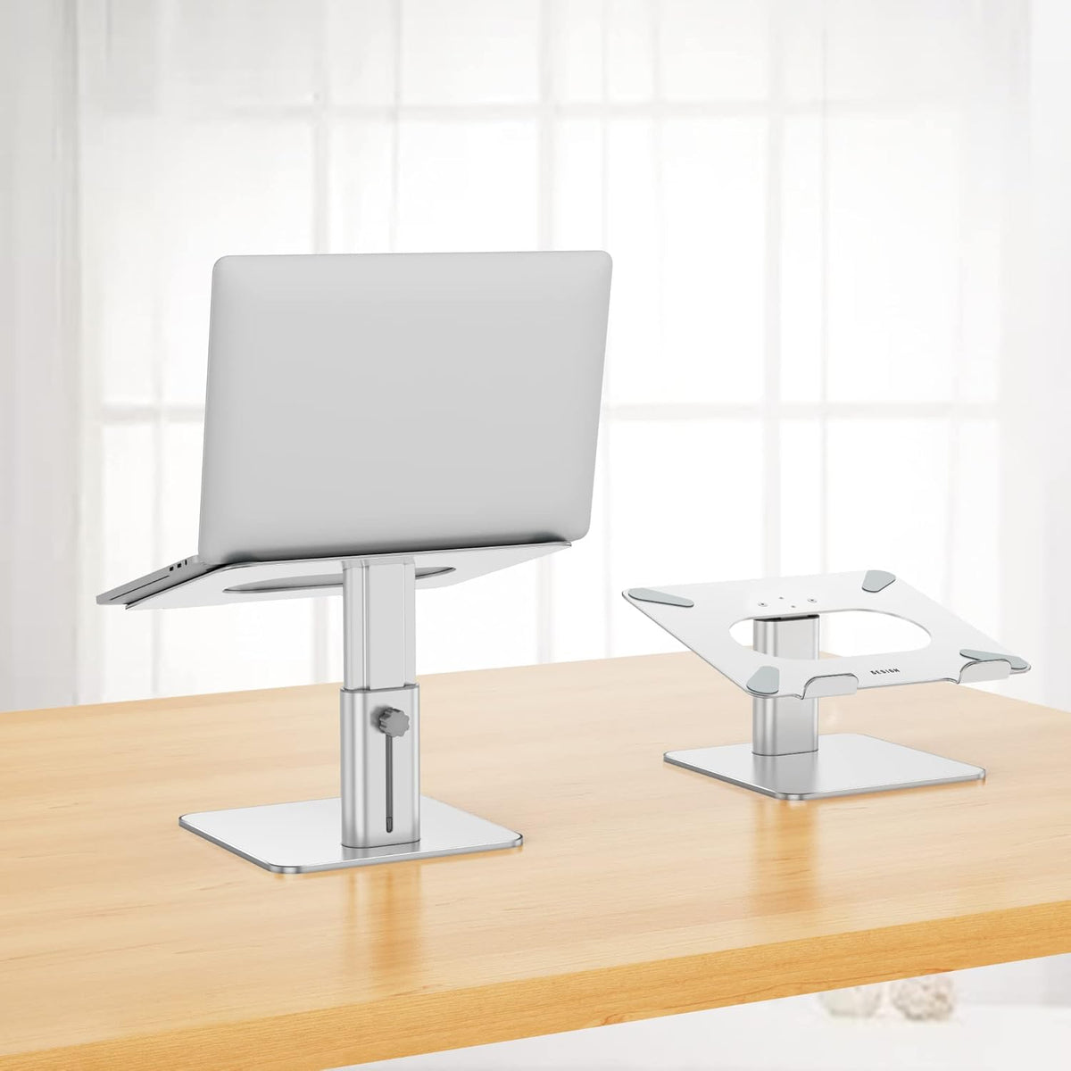 BESIGN LSX6N Laptop Stand, Ergonomic Adjustable Notebook Riser Holder, Computer Stand Compatible with Air, Pro, Dell, HP, Lenovo More 10-15.6" Laptops, Silver