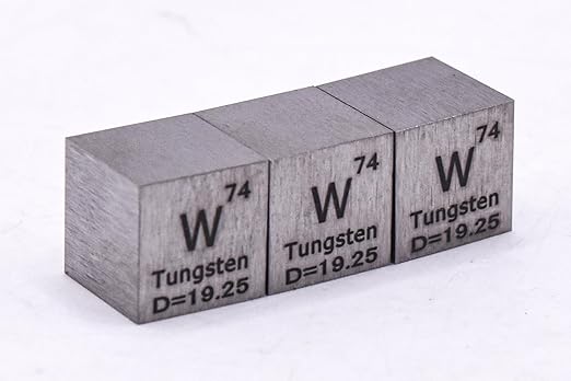 0.39" 10mm Tungsten Wolfram Metal Cube W up to 99.9% Pure Periodic Table Element Engraved Density Collection Science Education Display Block Cube + Acrylic Case Box - 1PC