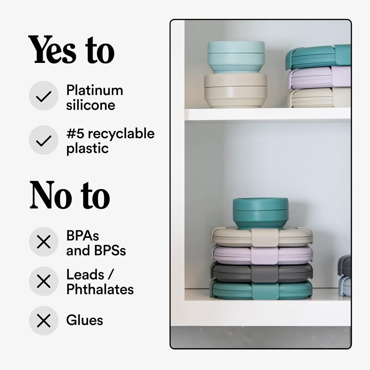STOJO Collapsible Sandwich Box – 24oz, Reusable Food Storage Container, Silicone Bowl for Hot/Cold Food – Meal Prep, Lunch, Camping, Hiking – Dishwasher Safe (Set of 1, Eucalyptus)