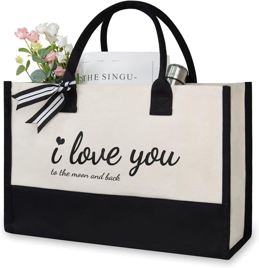 TOPDesign Canvas Tote Bag, Bridal Shower Gifts for Bride, Wedding Bachelorette Bride Gifts Shoulder Bag