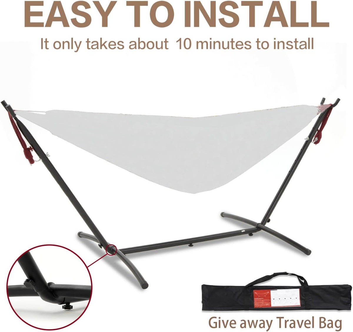 PNAEUT Hammocks Stand Only (Black Stand)