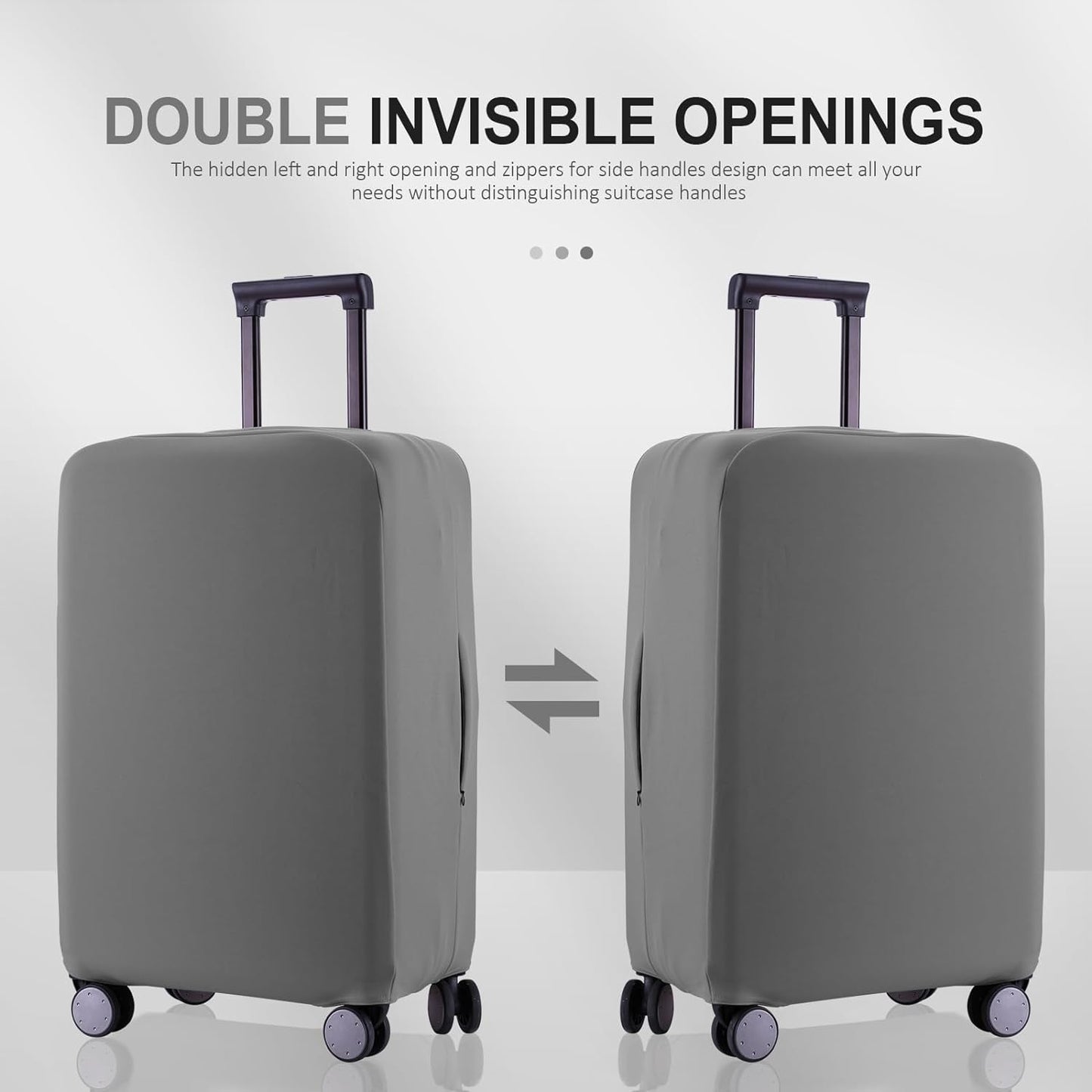 Travel Luggage Cover Suitcase Protector Scratch-Resistant Fit 19-31 Inch Suitcase, Not Included Suitcase (Slate Gray, S(19-21 inch))