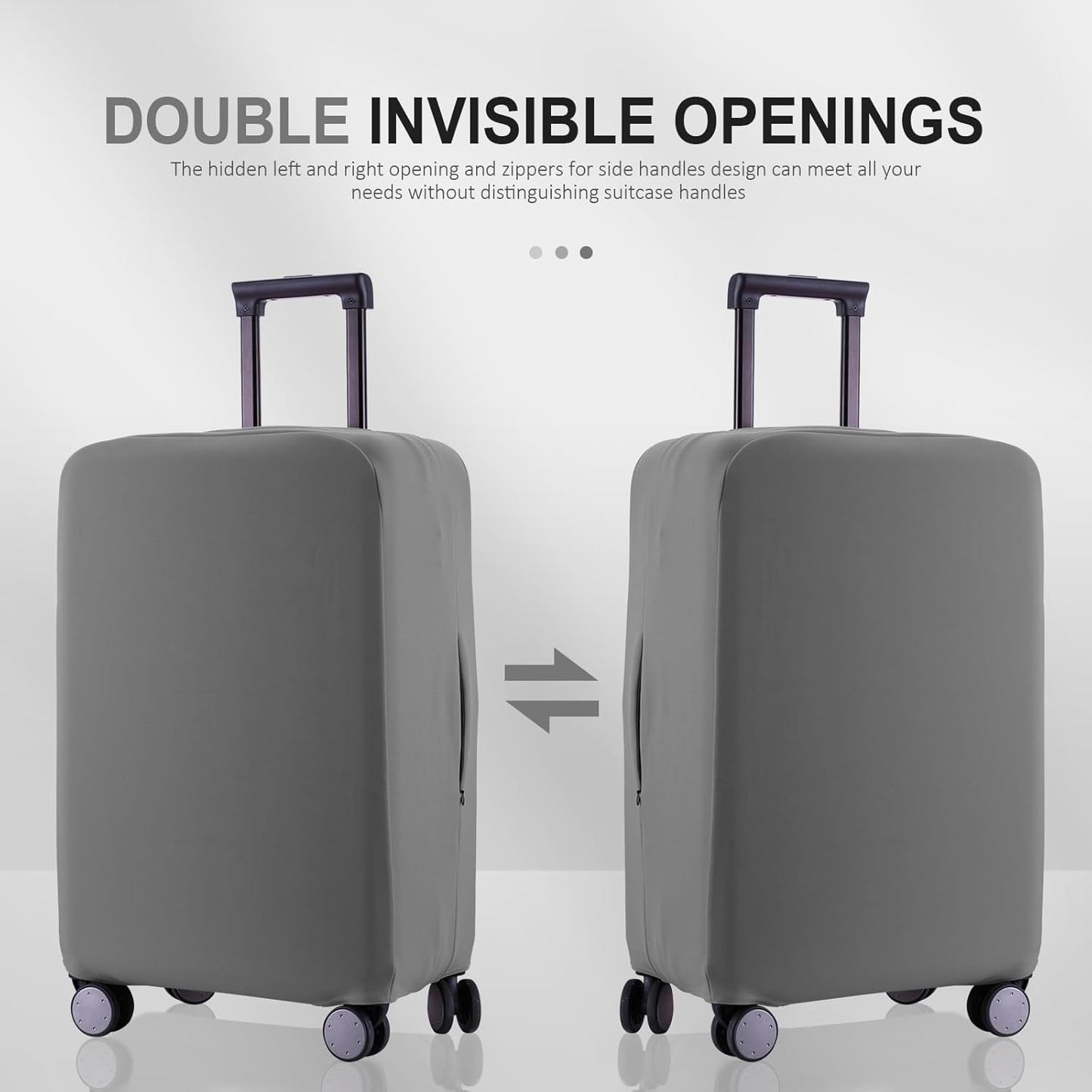Travel Luggage Cover Suitcase Protector Scratch-Resistant Fit 19-31 Inch Suitcase, Not Included Suitcase (Slate Gray, SX(22-23 inch))
