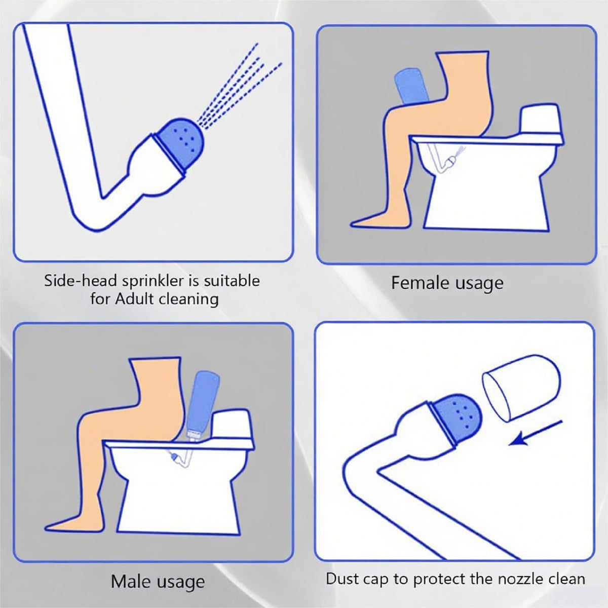 Portable Bidet for Travel-350ml Bottle with Adjustable Nozzle (Angled & Straight) , Gentle Portable Cleansing