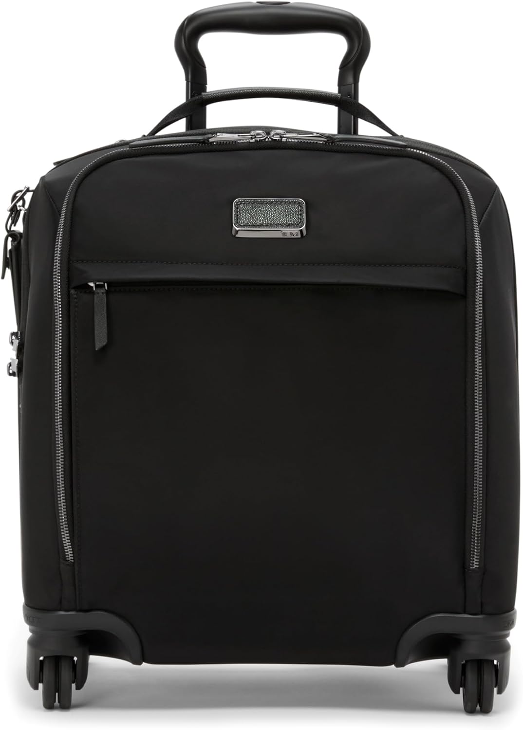 TUMI - Voyageur Leger 4 Wheeled Luggage - Women's Lightweight and Spacious, Sleek Silhouette, Durable Premium Suitcase - 16" Compact Carry-On, Black with Gunmetal Hardware