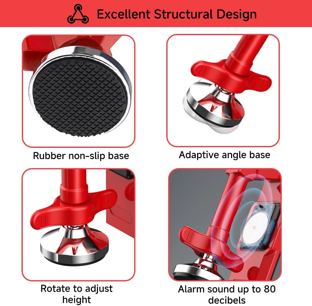 Portable Alarm Door Stopper for Additional Safety in Hotel,Apartment and Bedroom,Removable Bottom Door Jammer Device,Anti Theft Extra Security Lock Kit for Travel. (Alarm Stopper)