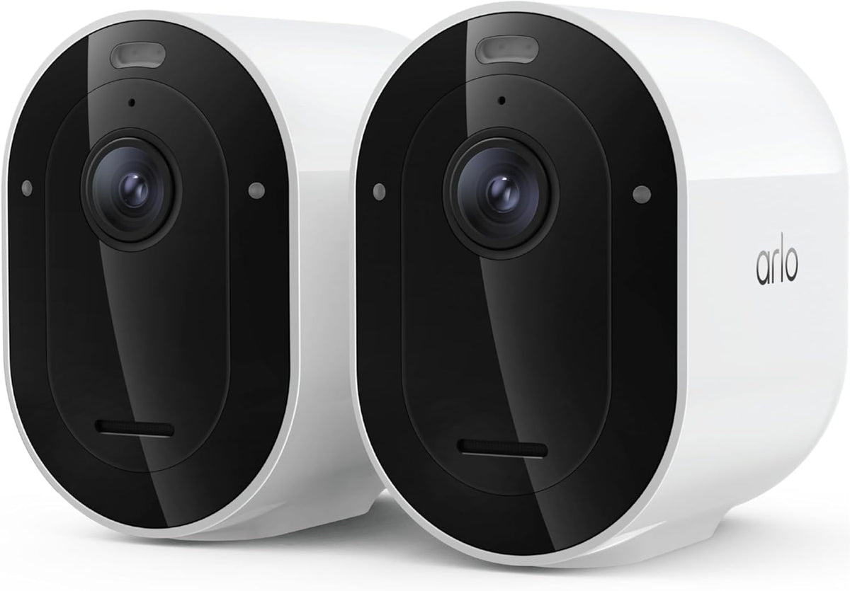 Arlo Pro Security Camera (6th Gen - 2025 Release) - 2K HDR, Battery Power, Event Captions, Emergency Response, 1-Month Trial of Secure Plan, 160° Field of View, Dual-Band WiFi, Spotlight, 2 Cam, White