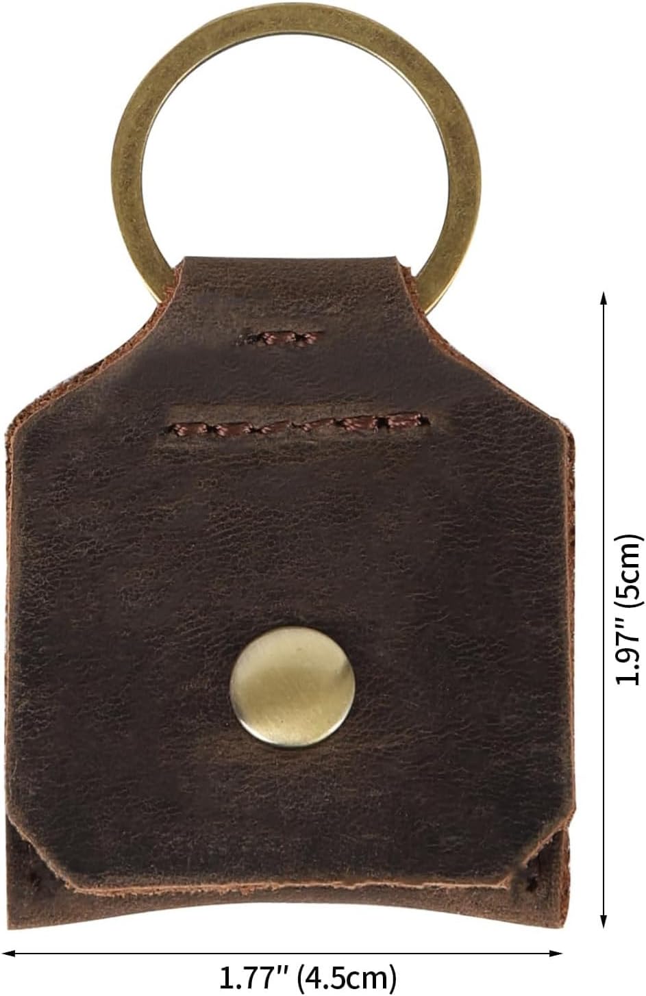 Jack&Chris Genuine Leather SD Card Holder Keychain, Anti-Shock Anti-Dust SD Card Case, Portable Camera Accessories for SD CF CFexpress Micro SD Nano SIM and Micro SIM Cards, Coffee