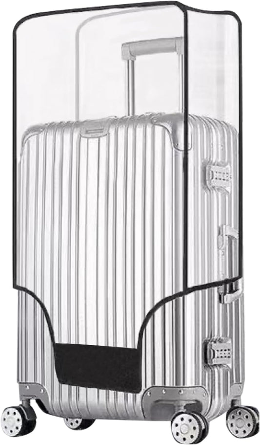 Clear Suitcase Cover - 20 24 26 28 30 Inch Waterproof PVC Suitcase Cover - Transparent Travel Suitcase Wrap - Protective Cover Case for Wheeled Luggage (24-Inch)