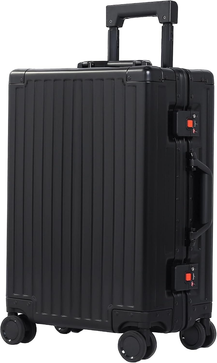 UrbanExplorer All Aluminum Carry On Luggage 22x14x9 Airline Approved Heavy Duty Hard Shell Suitcases Zipperless Suitcase with TSA Lock, Black, 20 Inch