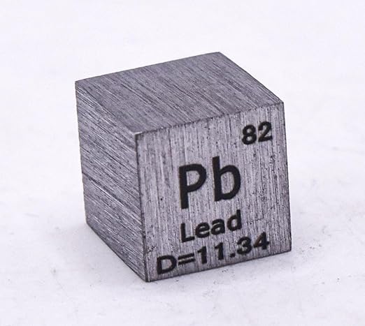 0.39" 10mm Lead Plumbum Metal Cube Pb up to 99.9% Pure Periodic Table Element Engraved Density Collection Science Education Display Block Cube + Acrylic Case Box - 1PC