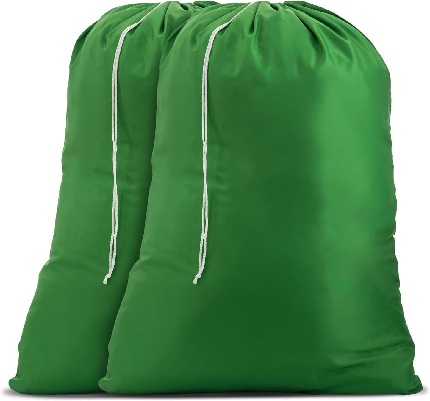 Handy Laundry Nylon XL - Large Capacity with Locking Drawstring, Machine Washable, Fits Laundry Baskets or Hampers, Holds 3 Loads of Clothes - Green (Pack of 2)