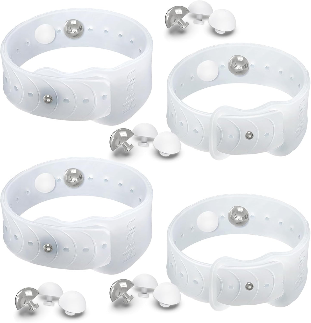 Hion Motion Sickness Bracelets Sea Sickness Wristbands for Motion Sickness/Morning Sickness/Pregnancy Nausea Anti Nausea Bands Acupressure Wristband Motion Sickness Bands（2Pairs Transparent
