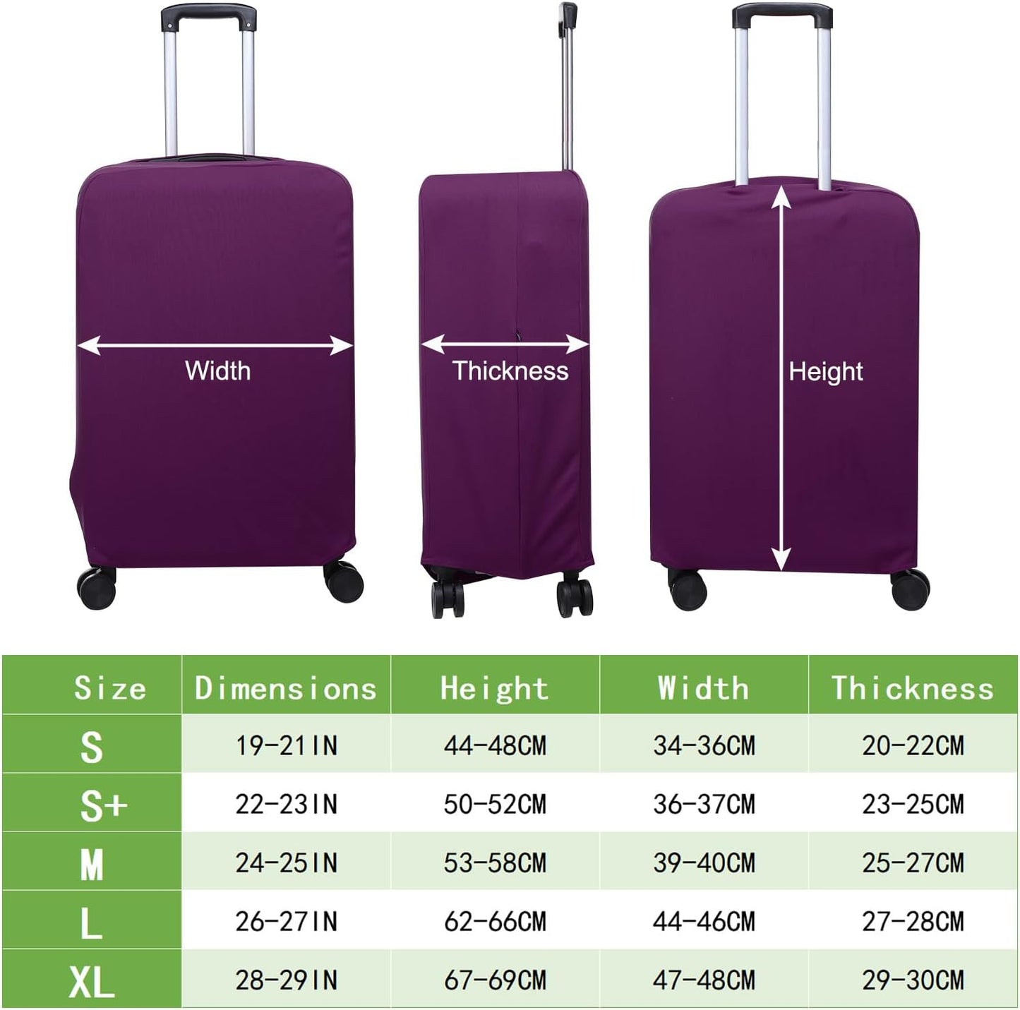 PATIKIL Luggage Cover, Suitcases Covers Elastic Carry on Cover Protector Washable Scratch-Resistant Fits 28-29 Inch Luggage for Travel Business Trips, Purple
