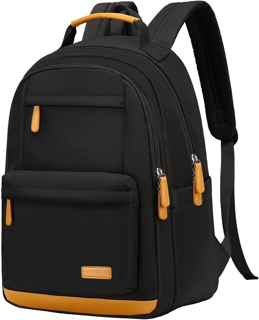 mygreen Waterproof Travel Backpack for Adults, 15.6 Inch Laptop Backpack with Multiple Compartments | Durable Anti-Theft Design, Luggage Strap, Lightweight for Business, Commute, and Air Travel Black