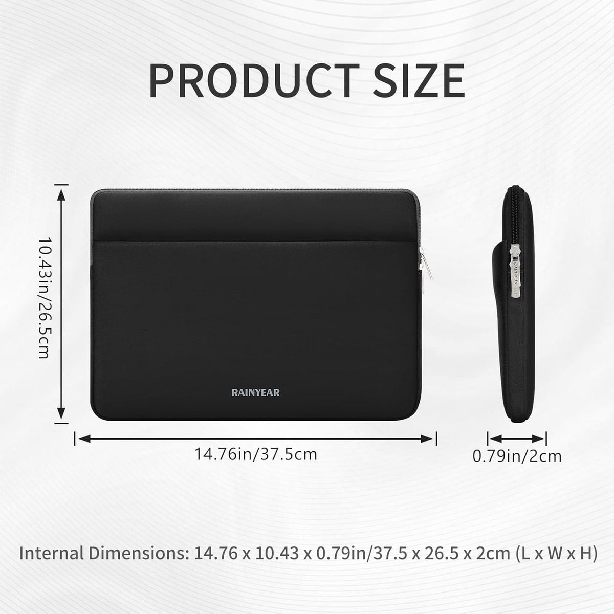RAINYEAR Laptop Sleeve Case 15 16 Inch, Protective Portable Case with Front Pocket, Briefcase Handbag Computer Cover Laptop Bag Compatible for MacBook Pro/Max M4 M3 M2 M1, Black