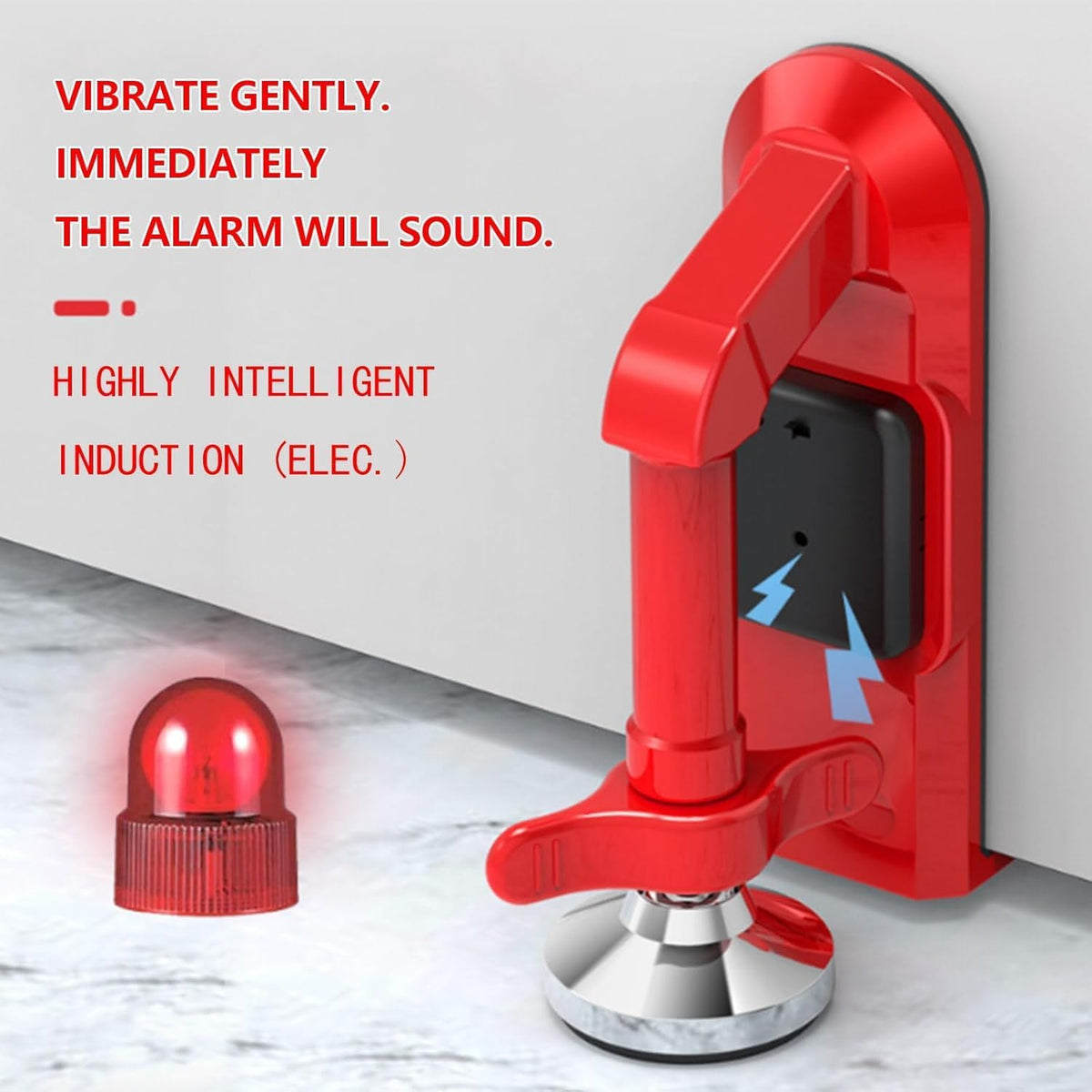 Portable Alarm Door Stopper, Portable Lock for Travel Anti Theft Door Blocker, Easy Install No Drill Safety Door Stopper Security, Hotel Room Apartment and Home Safety for Women, Children